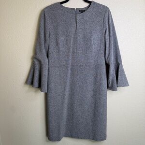Ann Taylor Factory Gray Bell Sleeve Sheath Dress – Size 10